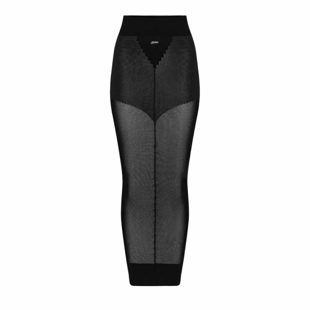 Jean Paul Gaultier Zwarte Gebreide Lange Rok