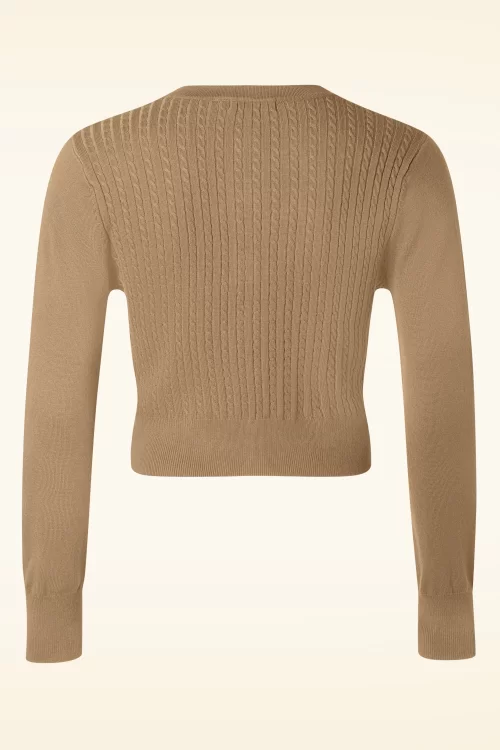 Banned Retro Sylvia cardigan in biscuit