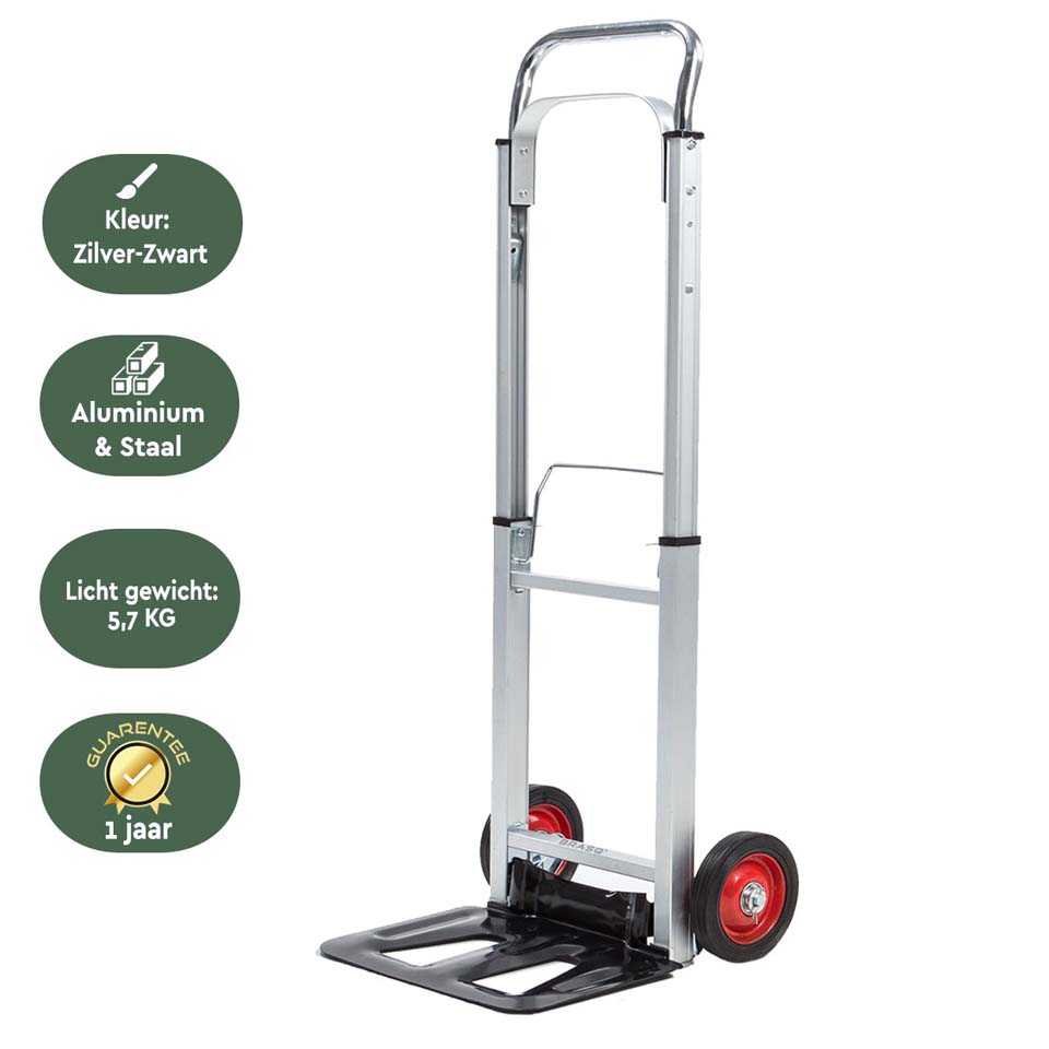 BRASQ 90 kg inklapbare steekwagen - Grey