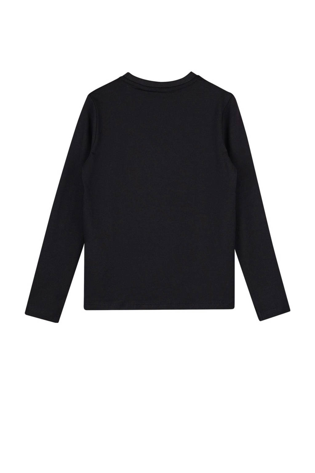 Moodstreet longsleeve Longsleeve Linn met printopdruk zwart