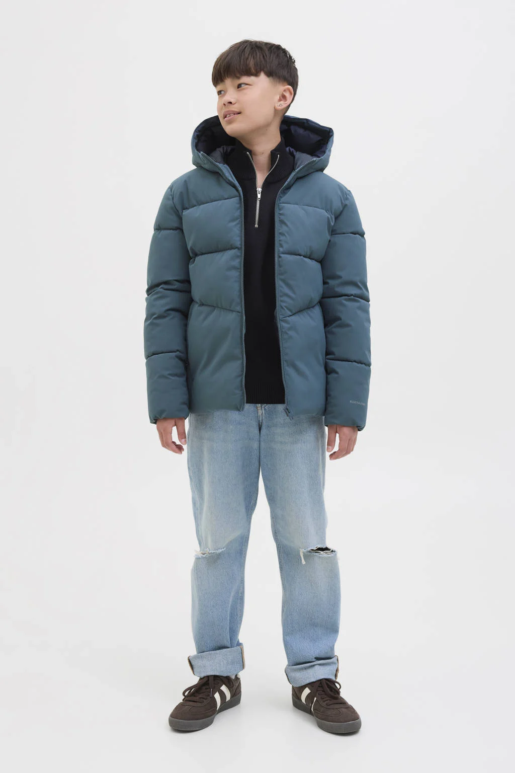 JACK & JONES JUNIOR gewatteerde jas blauw