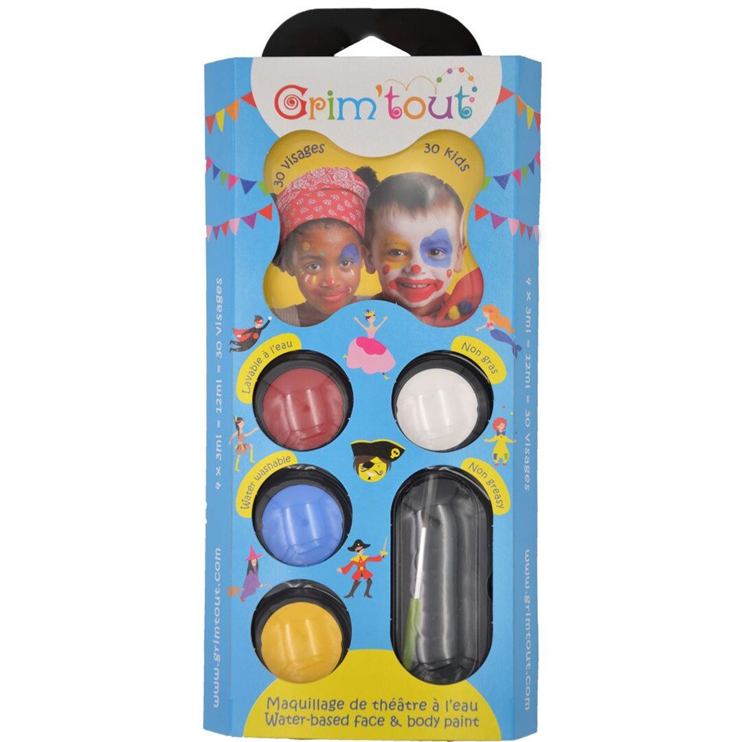 Grim'tout schminkset 4 kleuren - clown