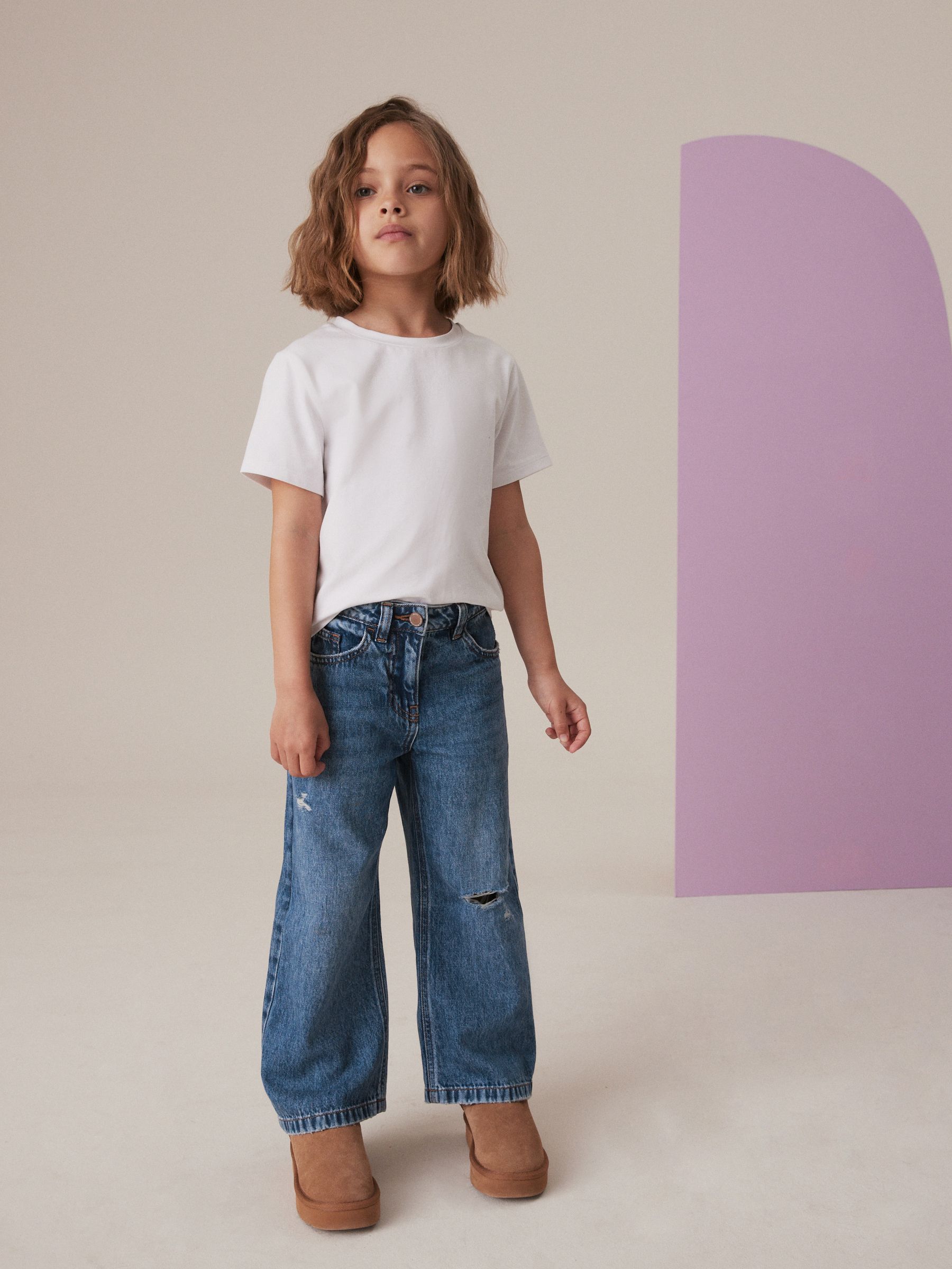 Donkere wassing - Jeans met wijde pijpen (3-16 jr)