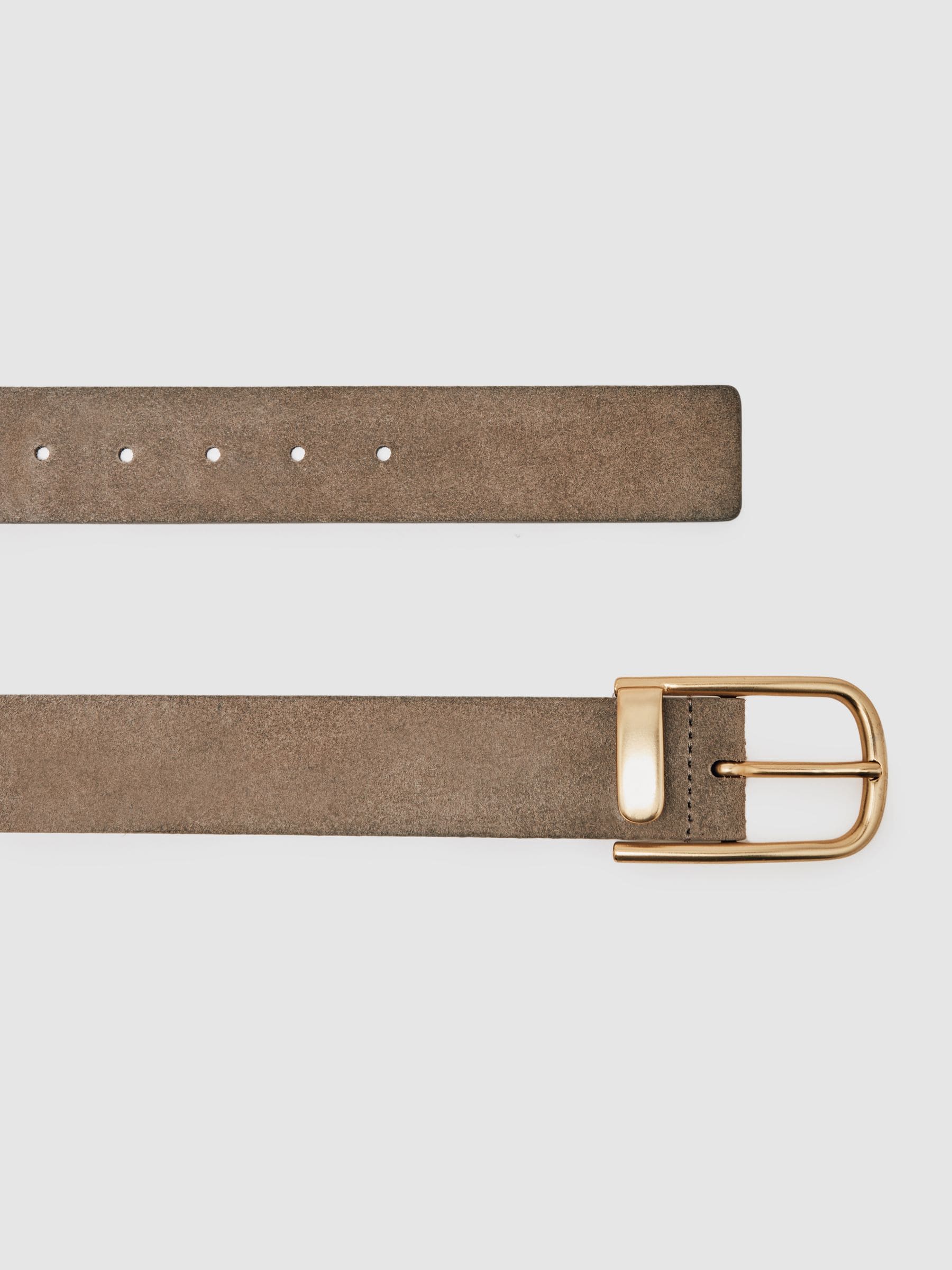 Grijs - Reiss Iyla leren riem met halve gesp