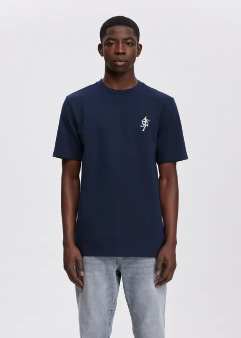 T-shirt met merk logo blauw (BLW.D)