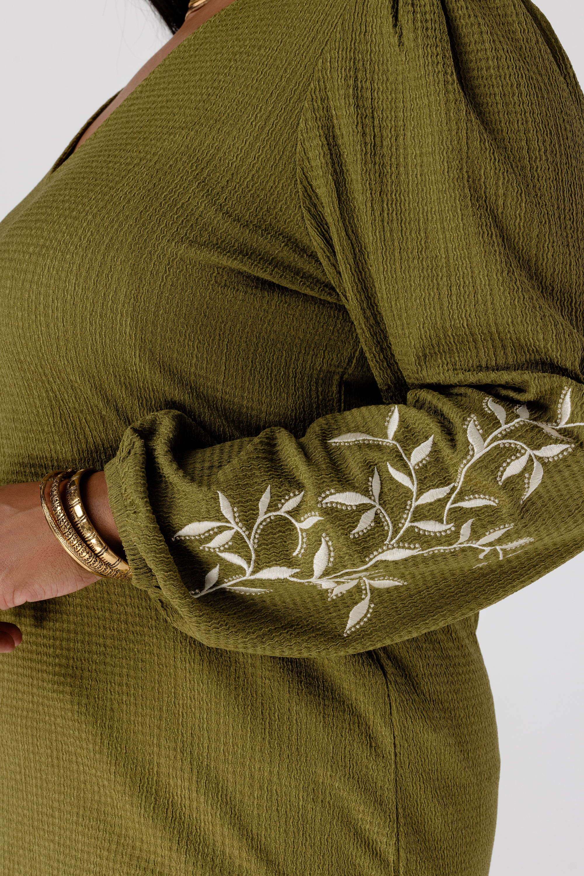 Top met borduursel Lime groen