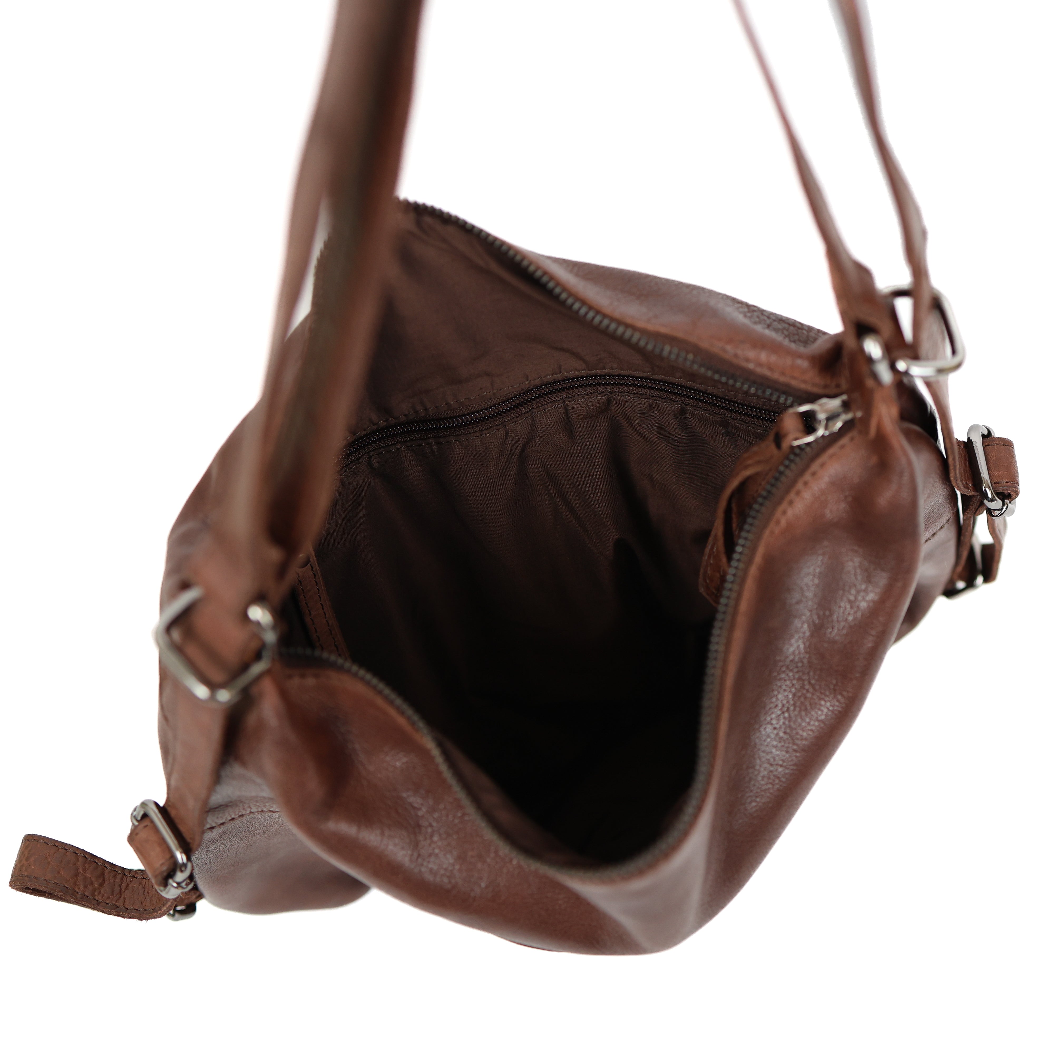 Rugzak/handtas 'Veerle' donkerbruin Brown