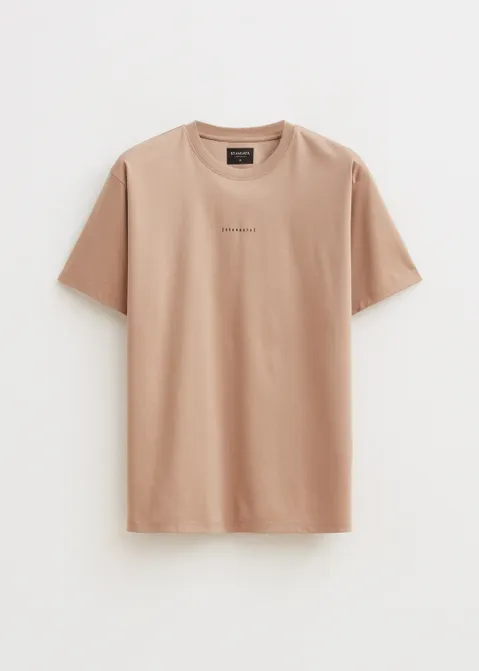 T-shirt met print logo zand (ZND.D)