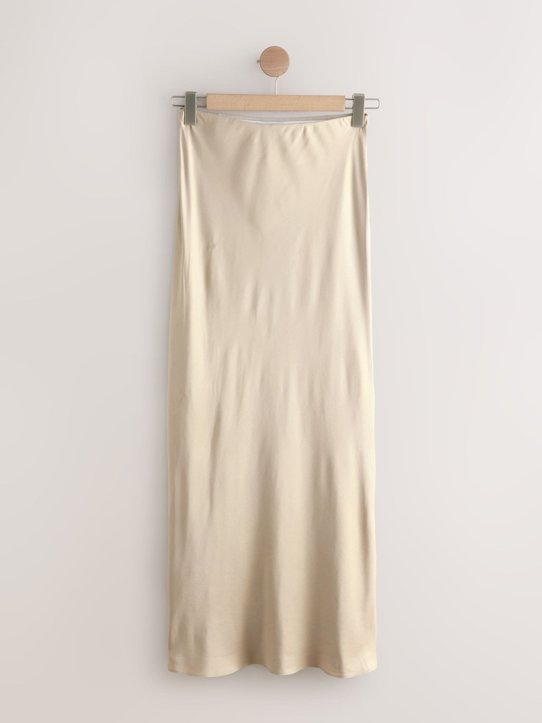 Champagne-goud - Satijnen midirok