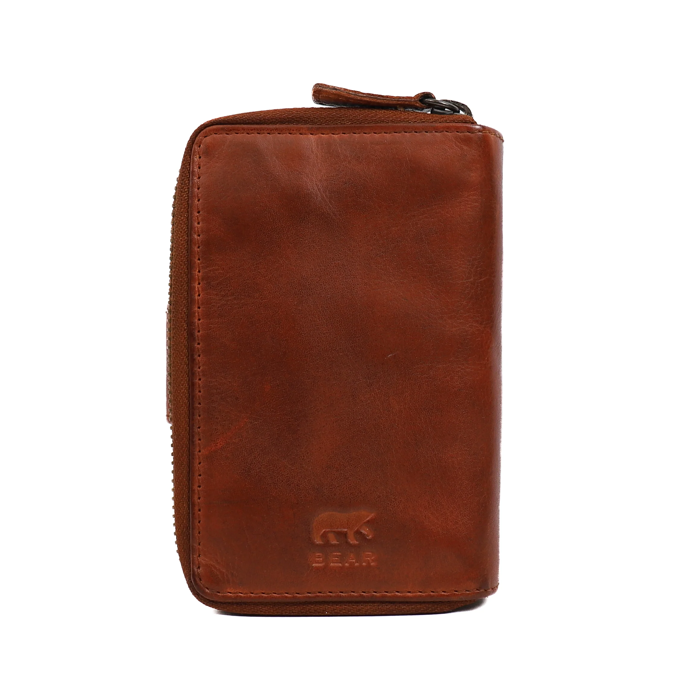 Ritsportemonnee 'Loet' cognac Cognac
