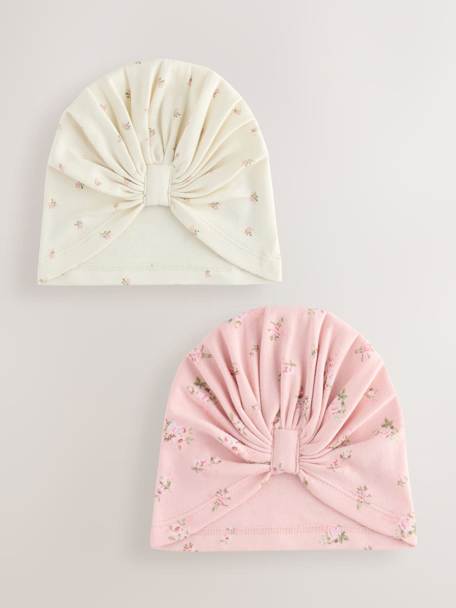 Roze - Set van 2 babyturbanen (0-18mnd)