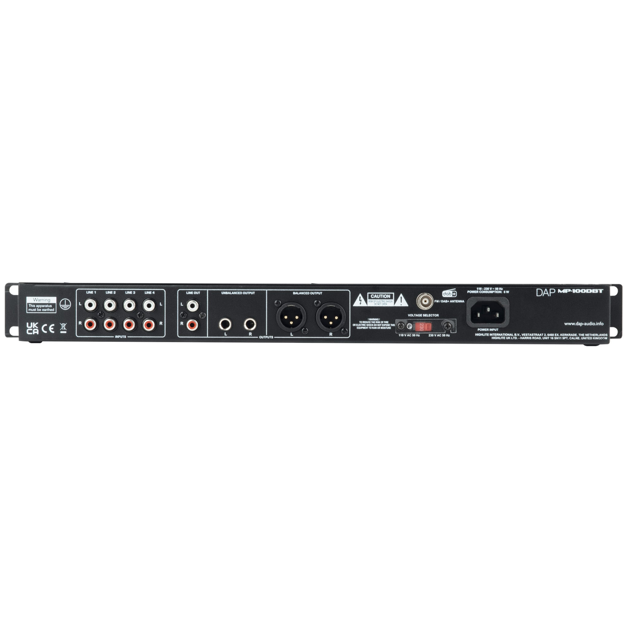 DAP MP-100DBT tuner & mediaspeler met DAB+, USB en bluetooth