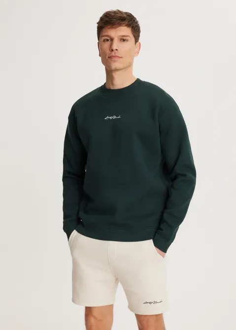 Brushed written sweater groen (GRN.OC)