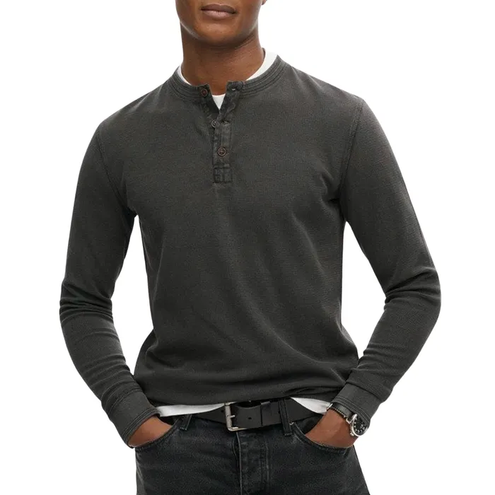 Superdry Vintage Textured Grandad LS Top Heren
