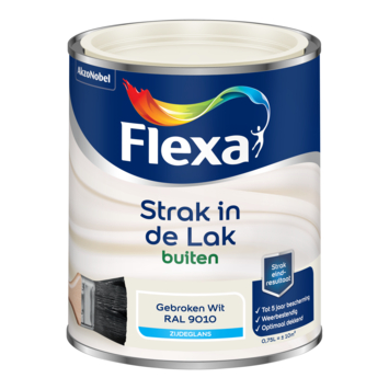 Flexa Strak in de Lak buitenlak zijdeglans RAL 9010 gebroken wit 750 ml