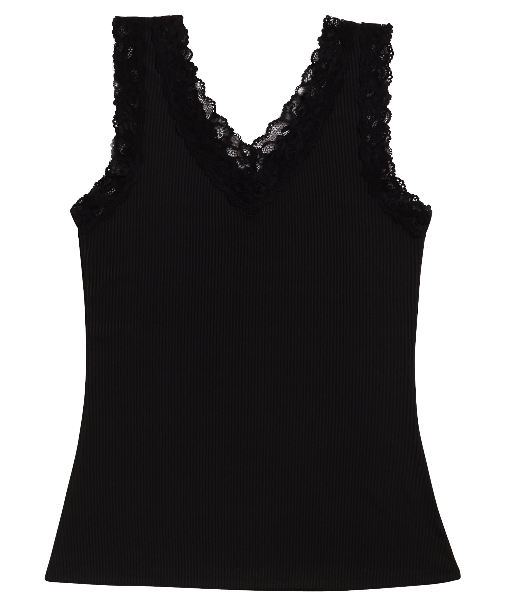 rib singlet met kant