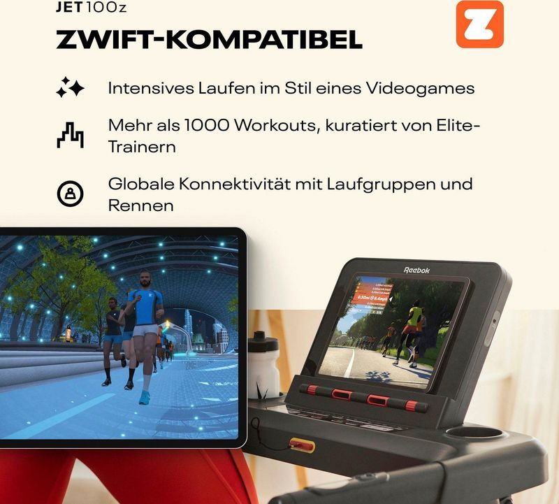 Reebok - Loopband Jet 100 Z - 130x43cm - 18km/u - 24 Programma's - Kinomap en Zwift