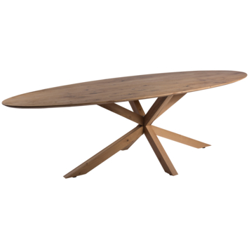Eettafel Merlijn ovaal eiken kruispoot 270 cm
