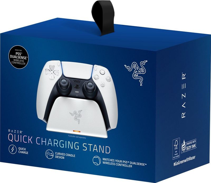 Razer - Oplaadstation PS5 Controller Standaard - Snel Laden - Wit