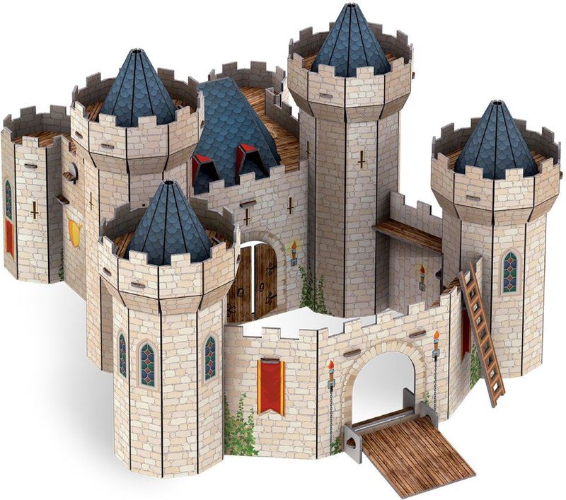 Rebo - Middeleeuws Kasteel - Boek + 3D-Model - 89 Stukjes - Vanaf 6 Jaar