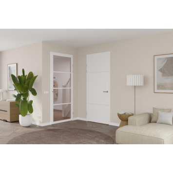 Arne & Bodil binnendeur ABE100 brons glas - extra wit afgelakt