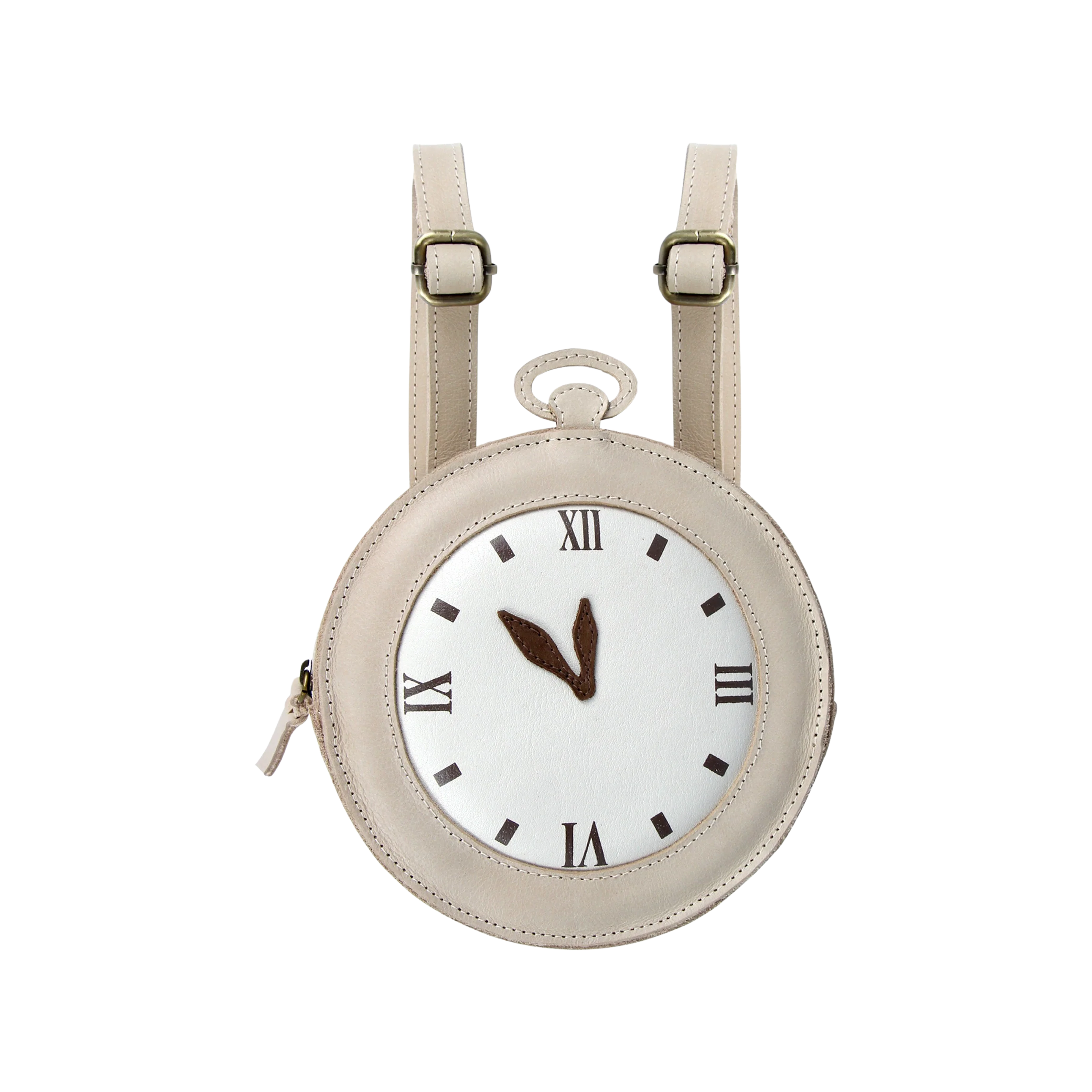 Logio Backpack | Clock | Ivory Classic Leather