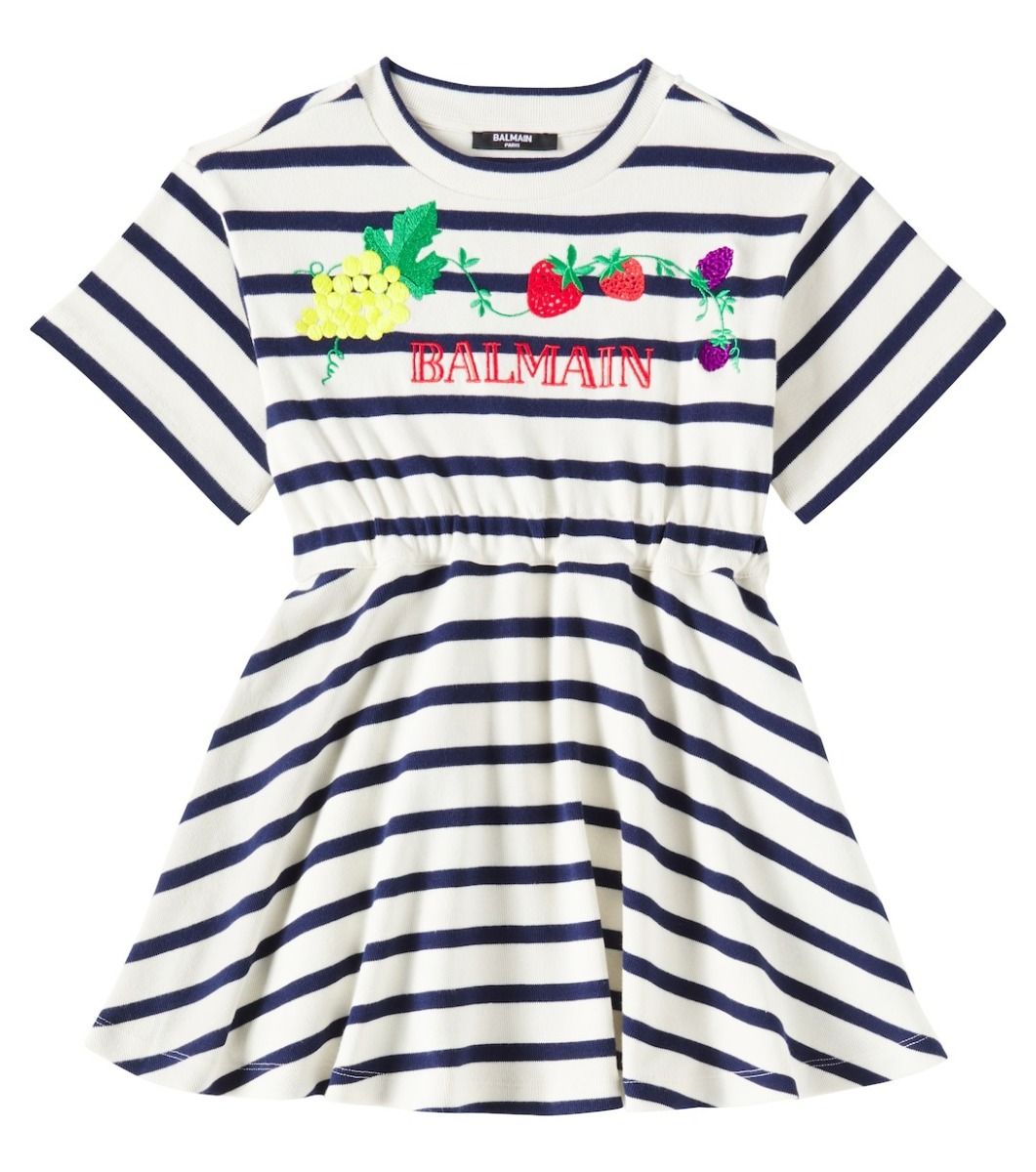 Balmain Striped Jersey Dress