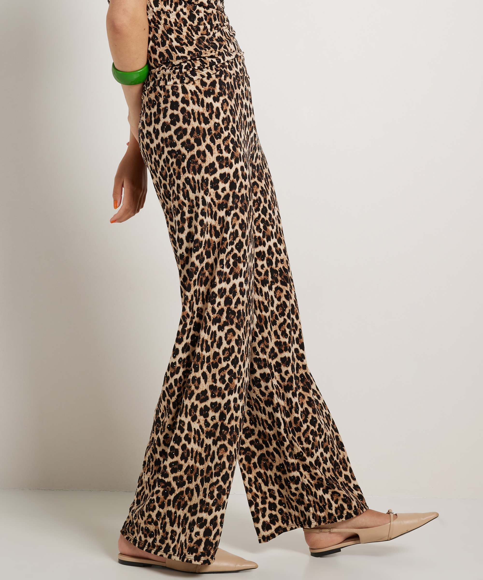 wide fit broek panterprint glitters