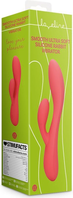 Shots - Loveline LOVE005PNK - Smooth Ultra Soft Silicone Rabbit Vibrator - Astro Dust