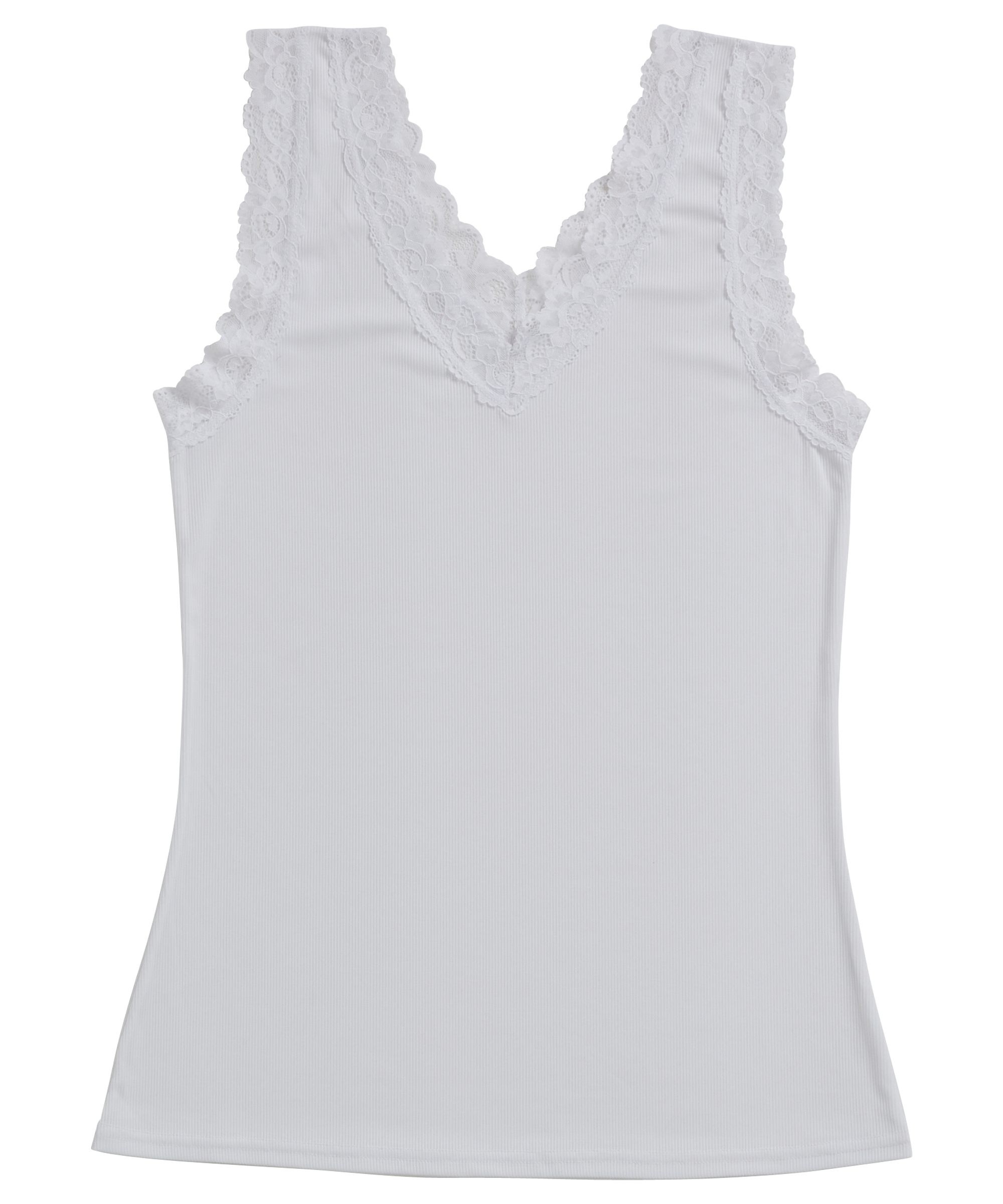 rib singlet met kant