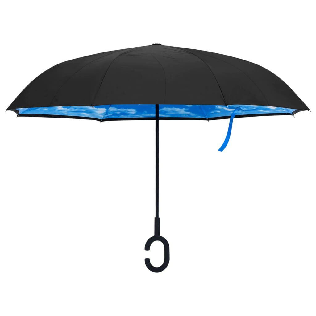 vidaXL Parasol met C-handgreep, zwart 108 cm