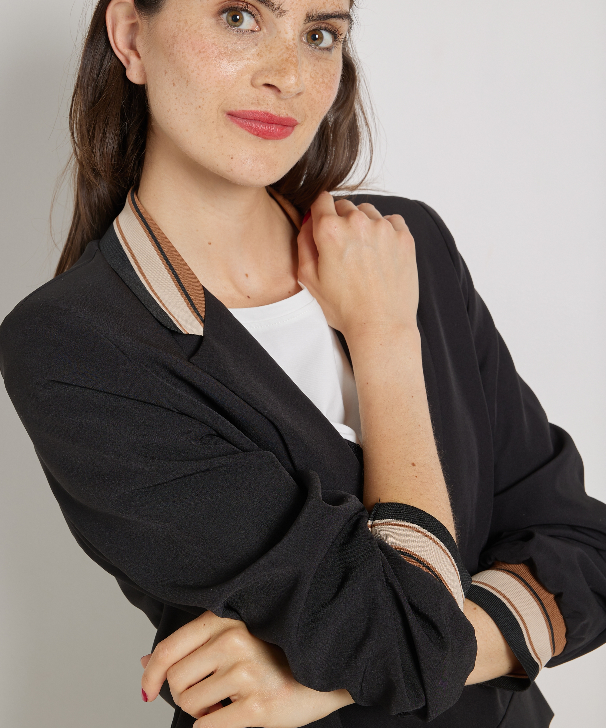 blazer met gestreepte boorden