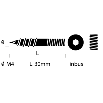 KARWEI stokschroef 4x30 mm (10 stuks)