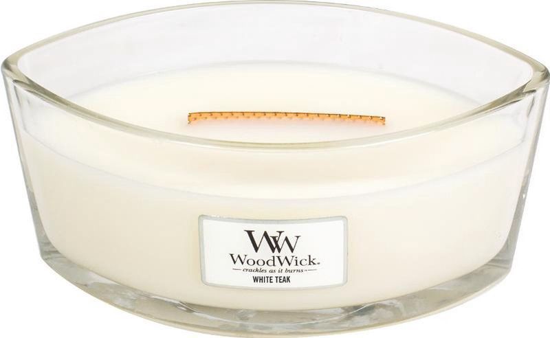 WoodWick - Ellipse - Geurkaars - White Teak - 50 Uren Brandtijd