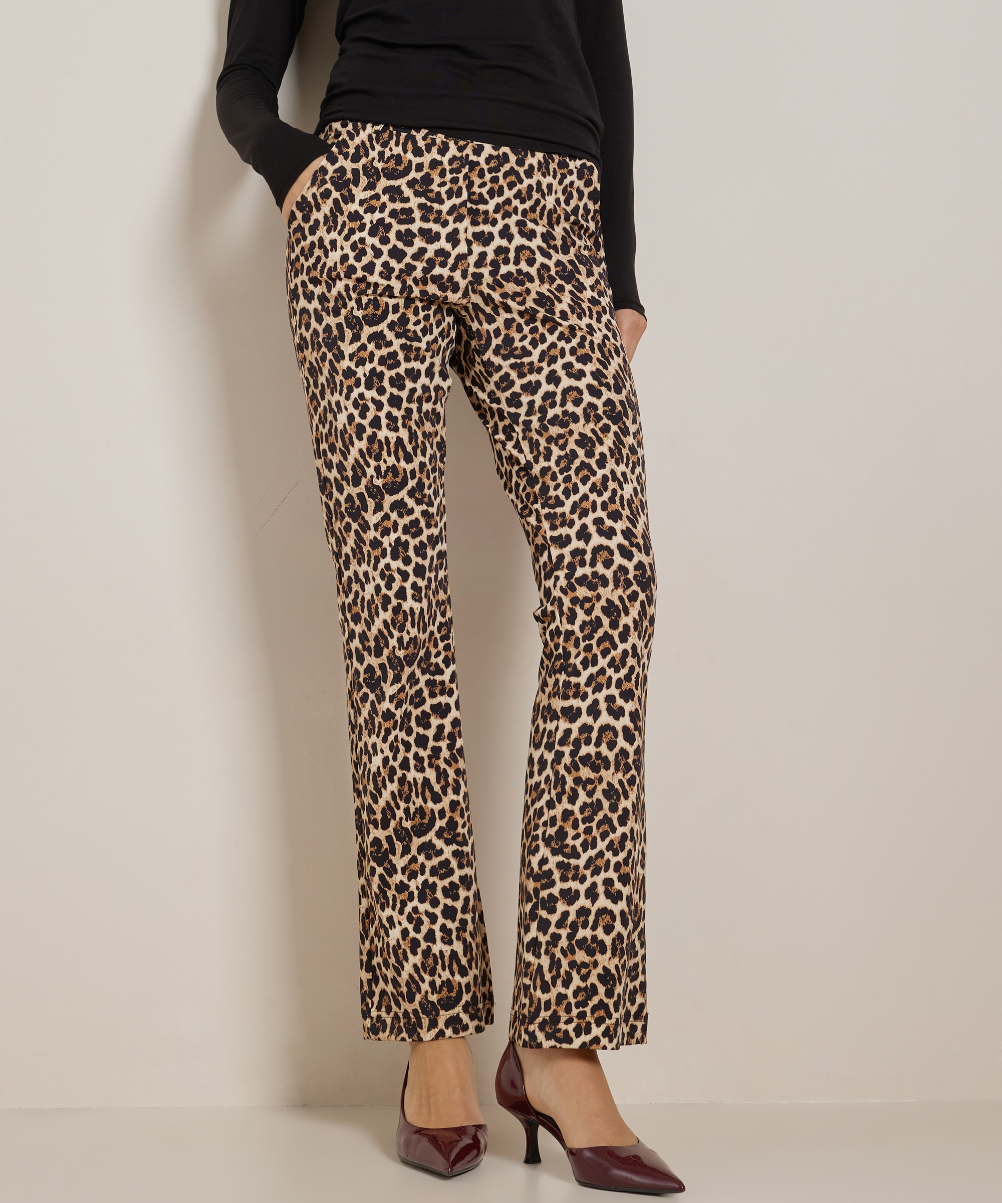 flared fit broek met print