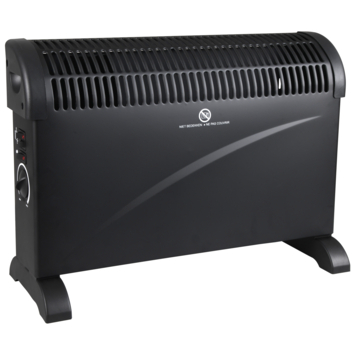Convectorkachel 2000W Turbo Zwart