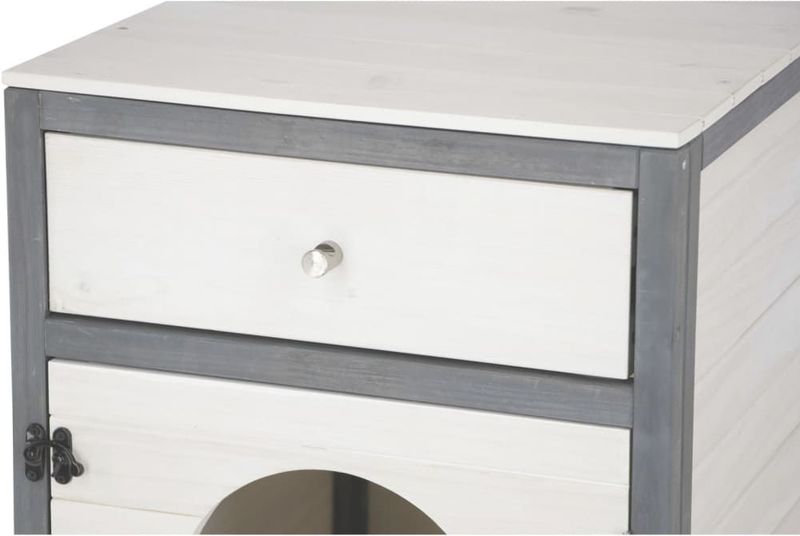Kerbl Kattenbakkast Ida 45x58x60 cm Wit en Blauw