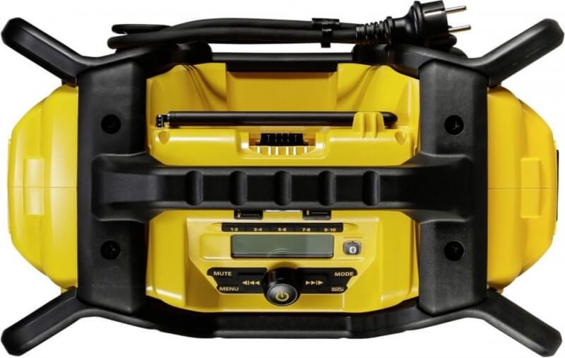 DeWALT DCR027 18V Li-Ion accu DAB  Bouwradio met oplaadfunctie - werkt op netstroom & accu