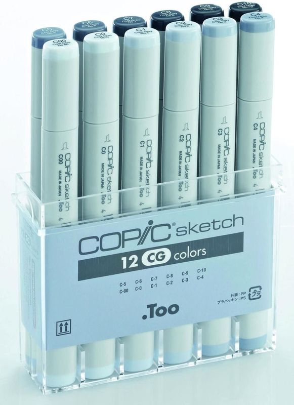 Copic - Marker - Set van 12 - Grijs - Acryldisplay