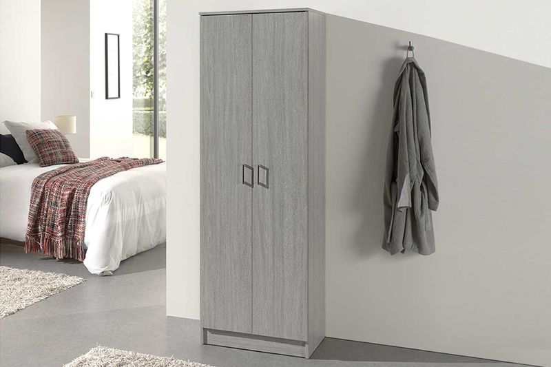 Ray - Opbergkast - Grijze Eik - 2 Deuren - 4 Legplanken