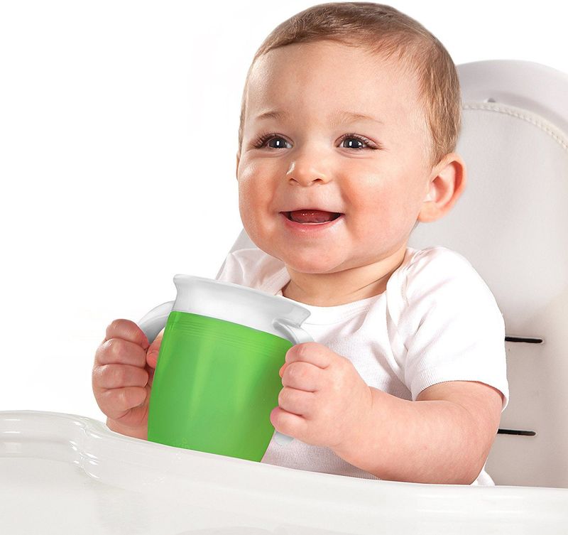 Munchkin Miracle Anti-Lek 360° Drinkbeker - Trainer Cup - Oefenbeker voor Baby en Kind - 207ml - Groen