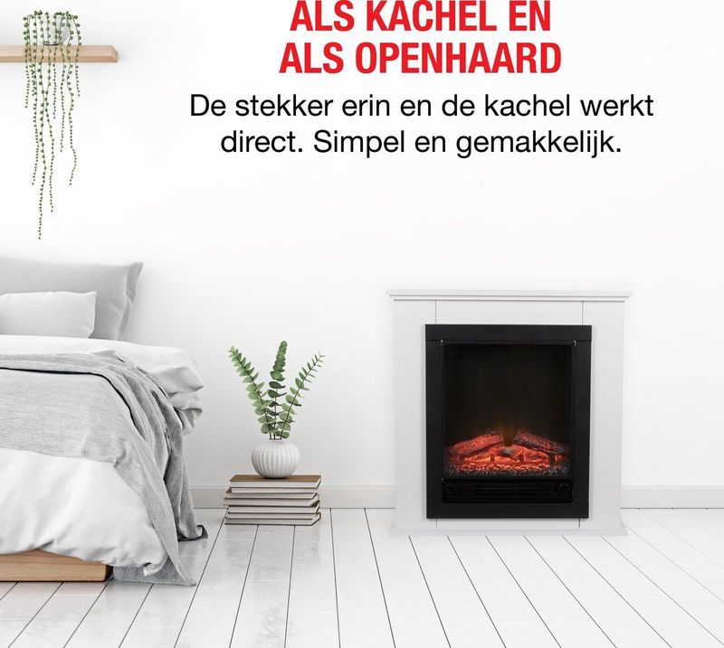 Classic Fire Lugano - Sfeerhaard - 1800W - Elektrisch - Wit