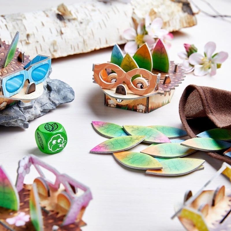 Egelkindjes - Bordspel - Multicolor - 4 Egels en 30 Blaadjes