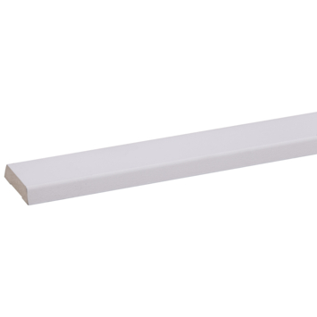 Koplat MDF schuin wit gegrond 12x45mm 270cm