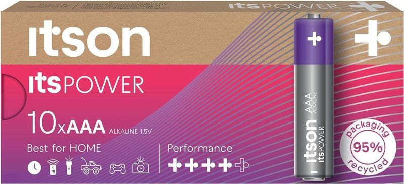 itsPOWER - AAA Alkaline Batterij - Pack van 10 - LR03IPO/10CB