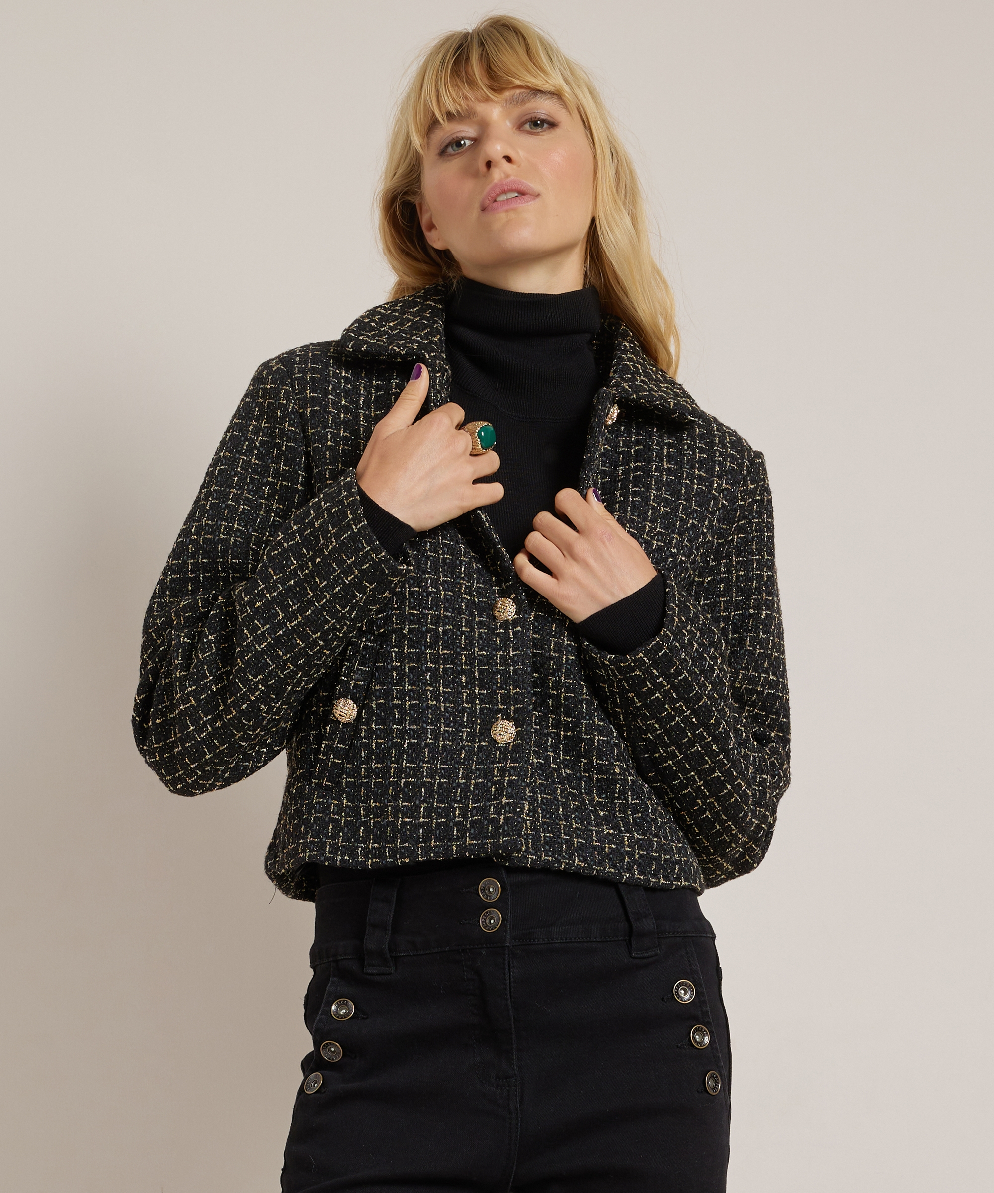 kort tweed jasje