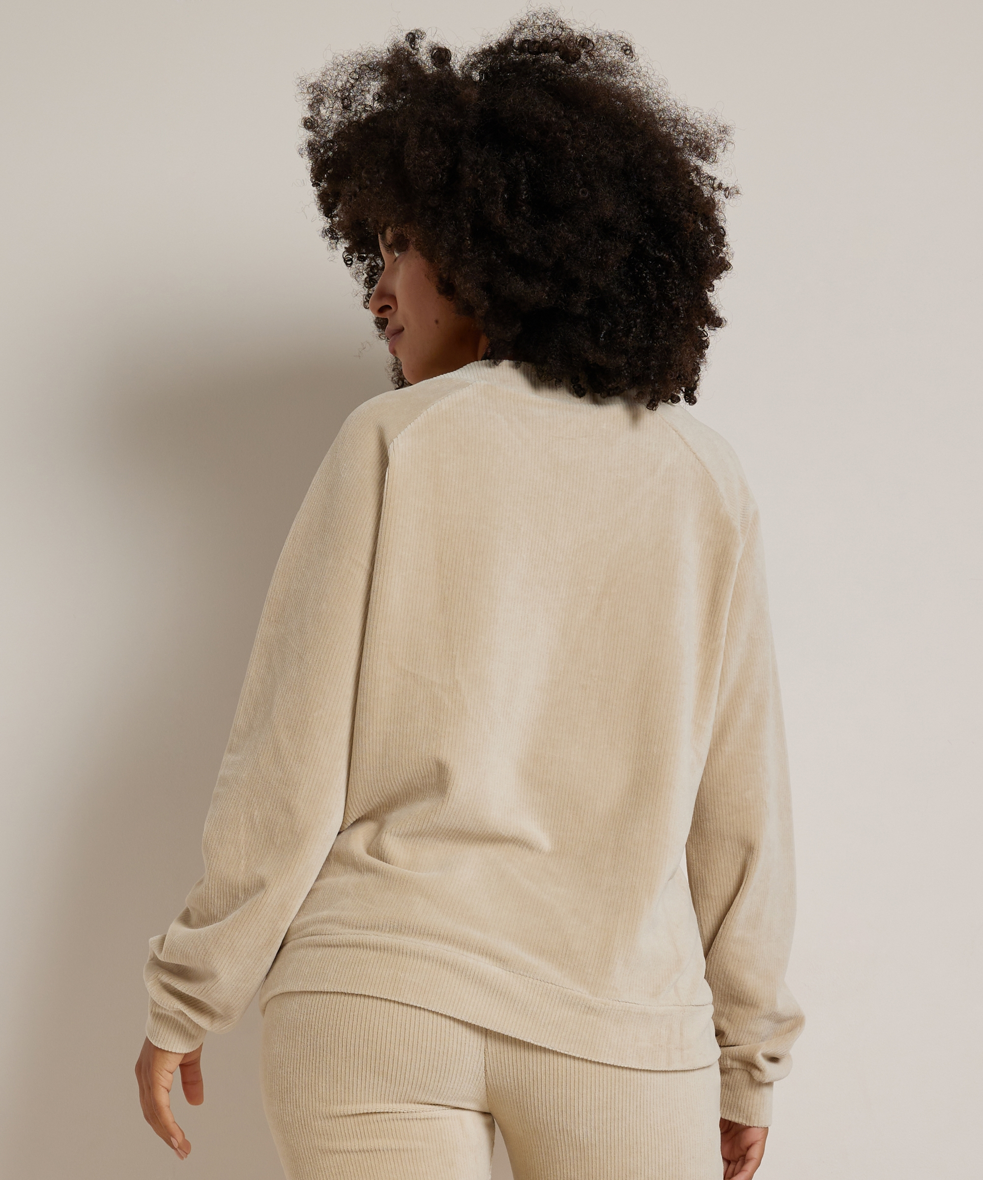 rib velvet top v-hals