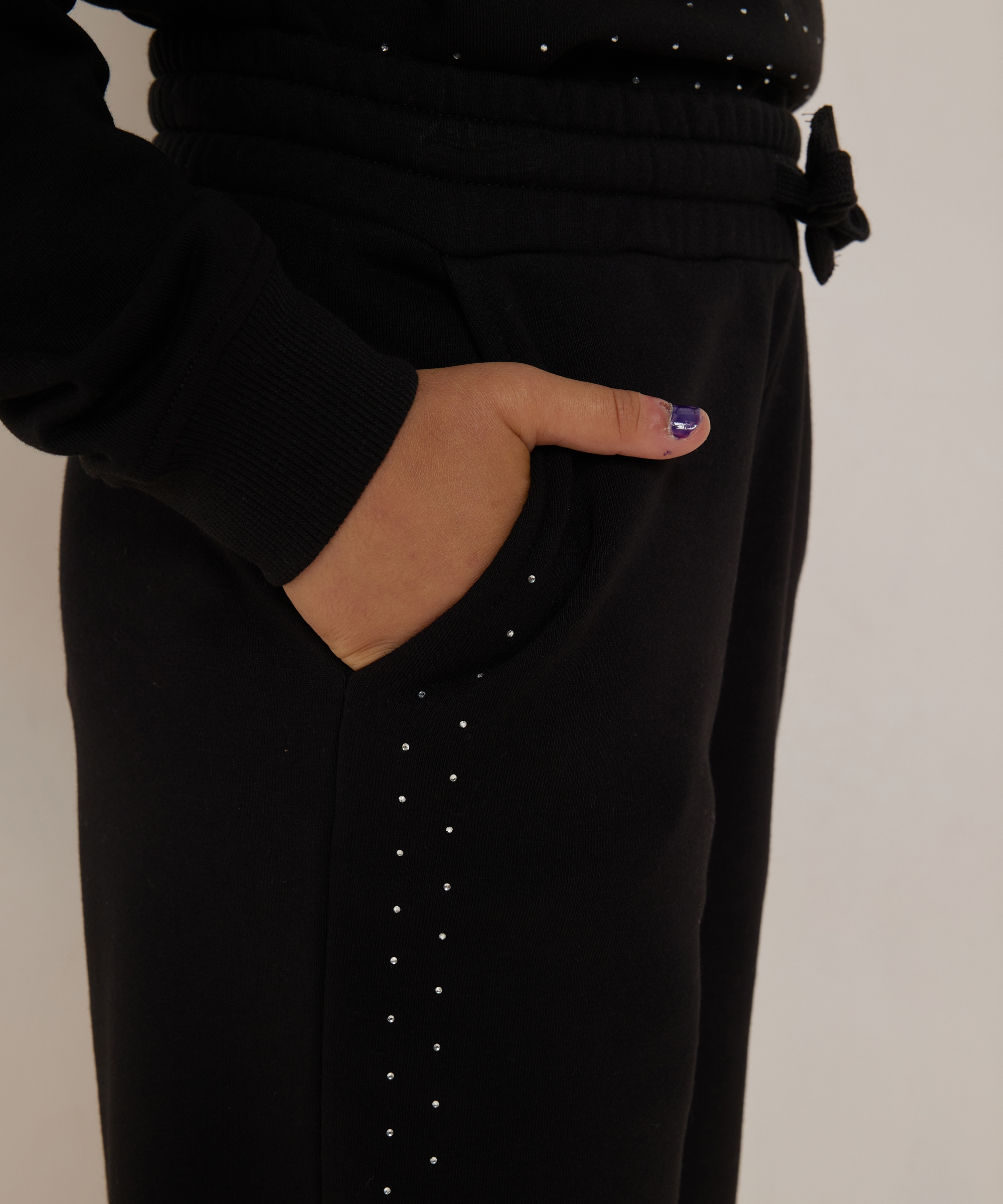 joggingbroek met glittersteentjes