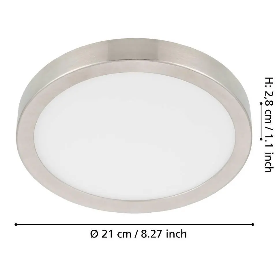 EGLO Fueva 5 Plafonnière - LED - 21 cm - Nikkelmat