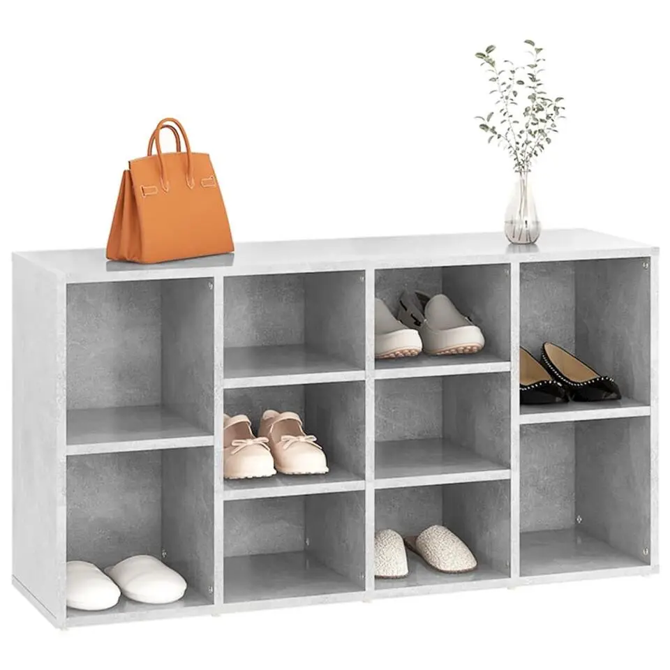 vidaXL - Schoenenbank - Grijs - Bewerkt hout - 103x30x55 cm